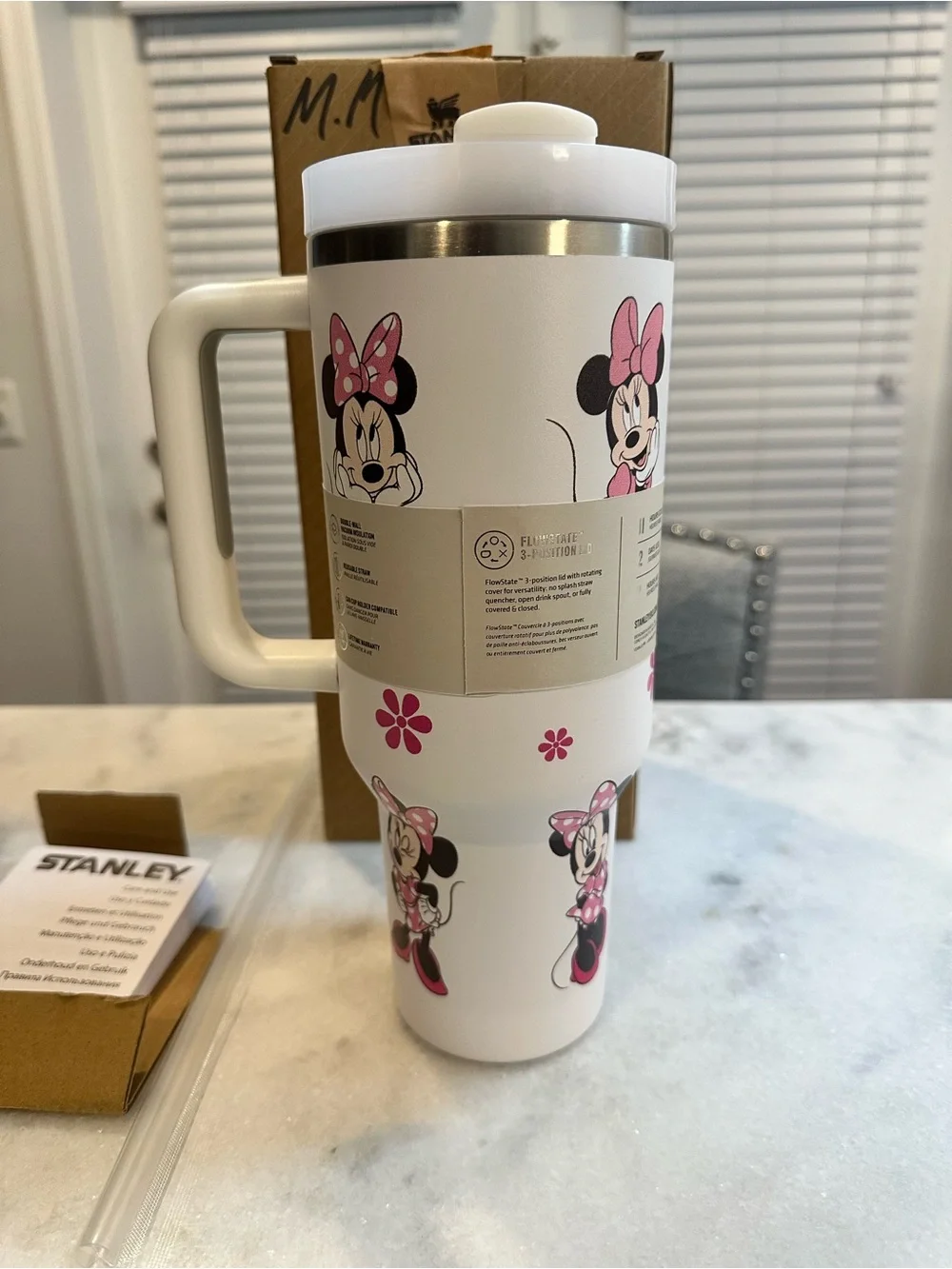 Stanley Disney Minnie Mouse White & Pink 40oz Quencher H20 Tumbler with Handle - Picture 14 of 14